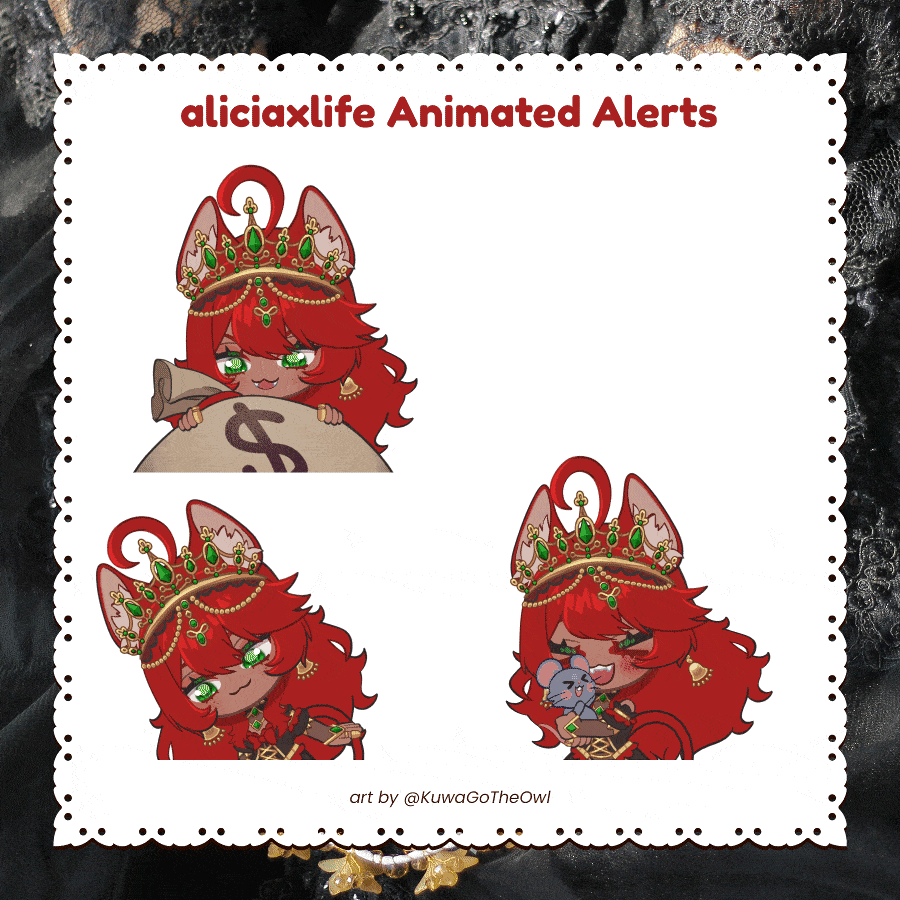 aliciaxlife Animated Alerts animated alerts for livestreaming and stream overlays.