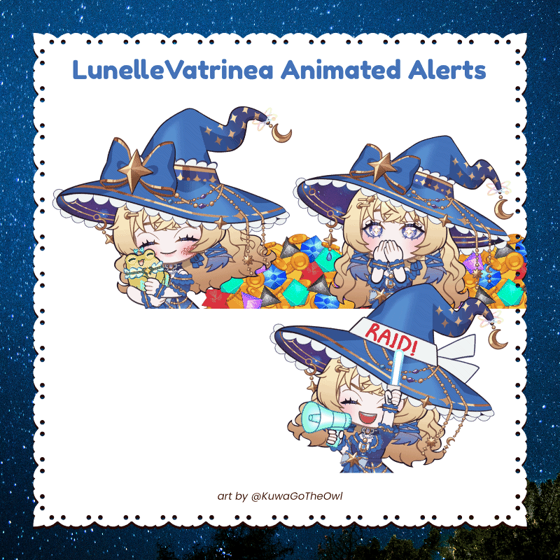 LunelleVatrinea Animated Alerts animated alerts for livestreaming and stream overlays.