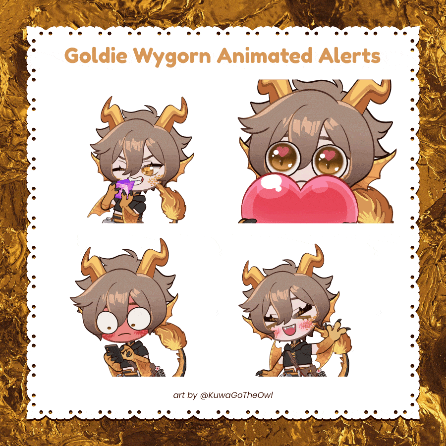 Goldie Wygorn Animated Alerts animated alerts for livestreaming and stream overlays.