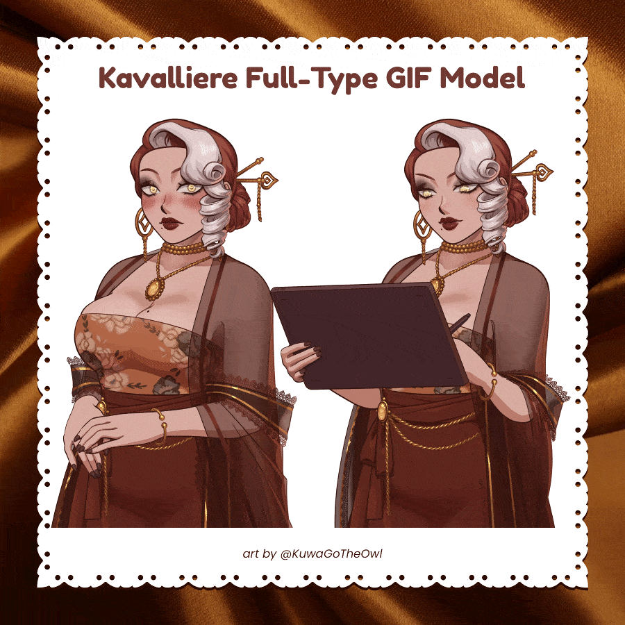 Kavalliere Full Type Reactive GIF model Reactive GIF model or GIFtuber model for Veadotube, Fugitech, or wherever applicable.