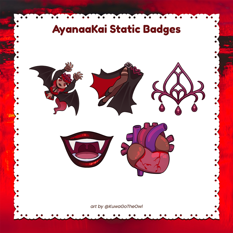 AyanaaKai Static Stream Badge Overlay static stream badges for Twitch, Youtube, or other livestreaming services.