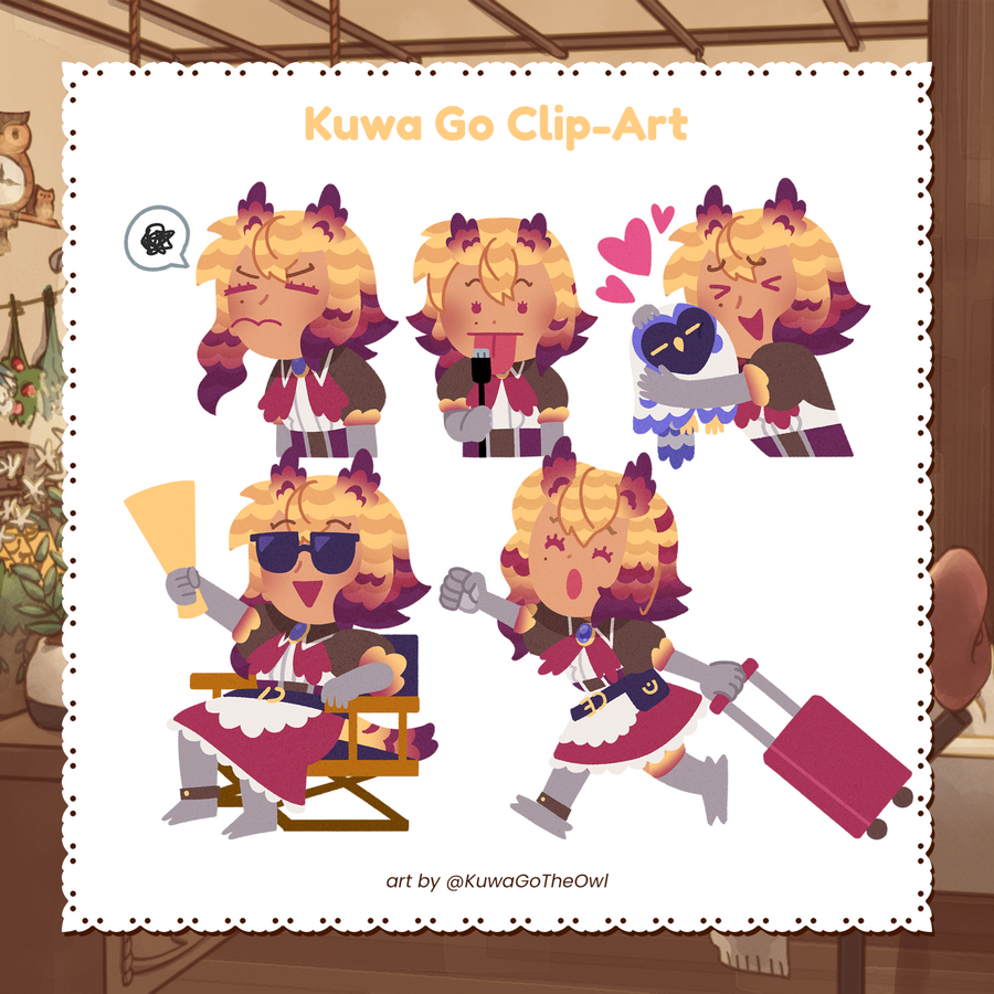 Kuwa Go The Owl Irasutoya Clip Art clip art in the irasutoya art style for long form content, short form content, or for video editing.