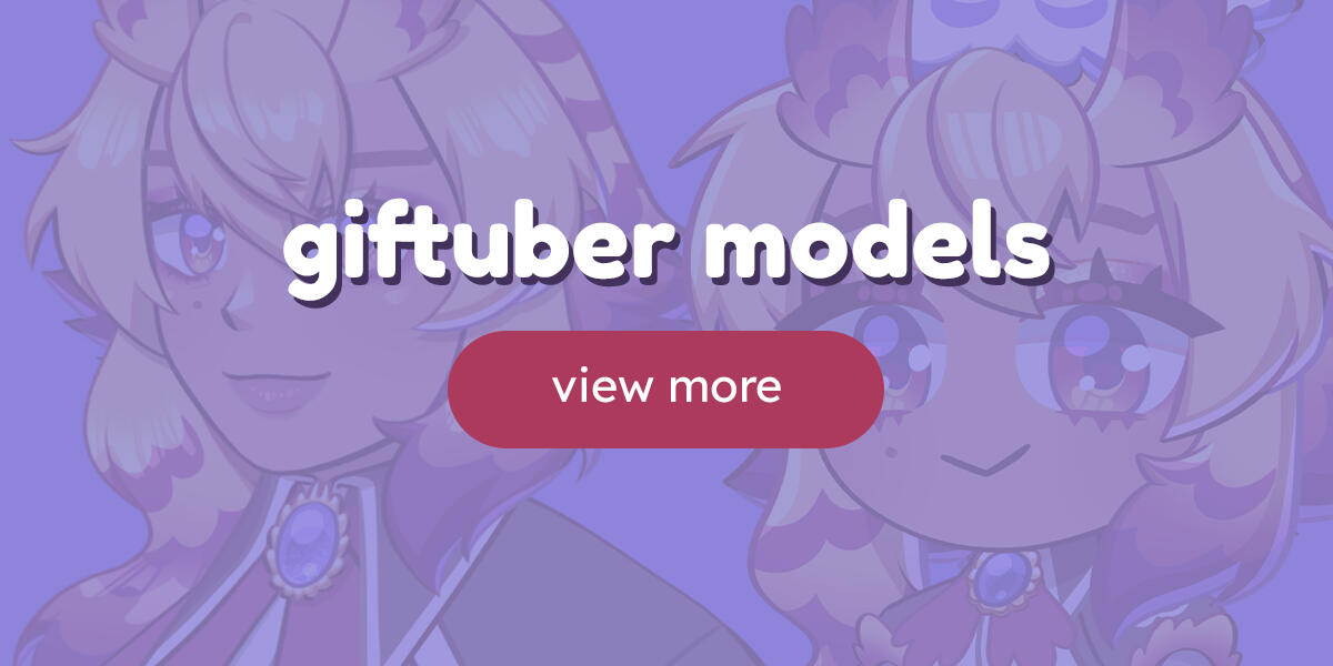 GIFtuber Models A thumbnail that features reactive GIF models for VTubers and PNGtubers.