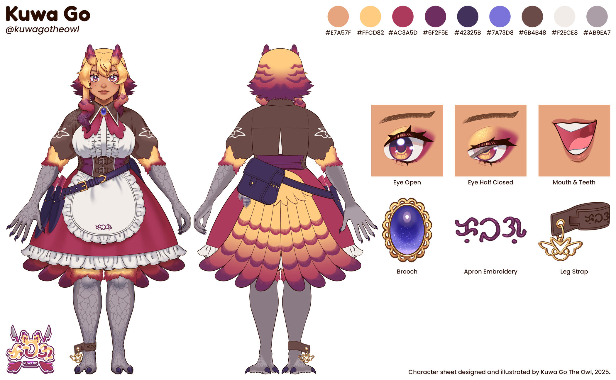 Kuwa Go The Owl (Main Character) Half Character Sheet