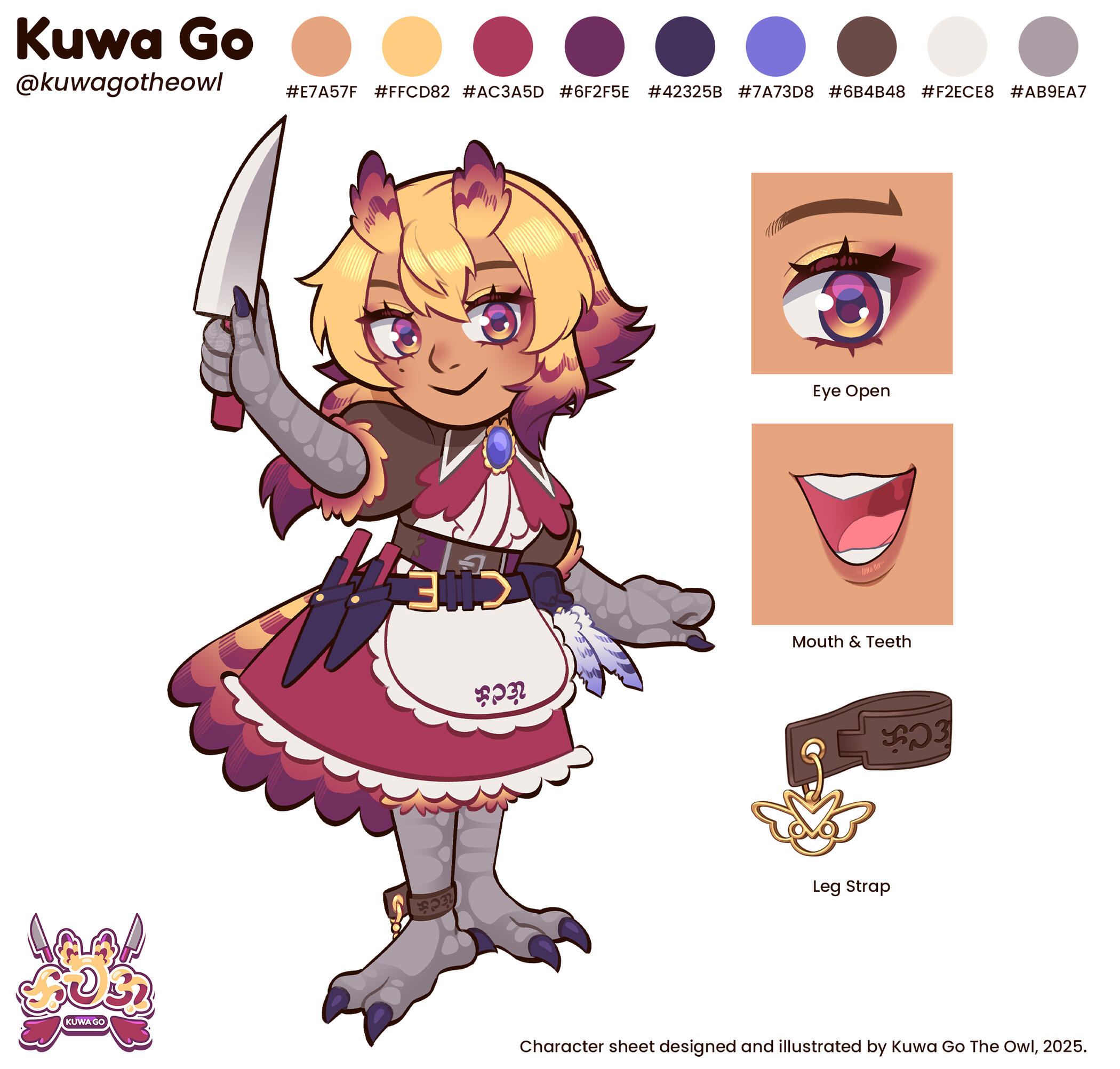 Kuwa Go The Owl (Main Character) Sketch Sheet